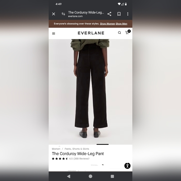 Everlane Corduroy Wide Leg Pants - Picture 2 of 4